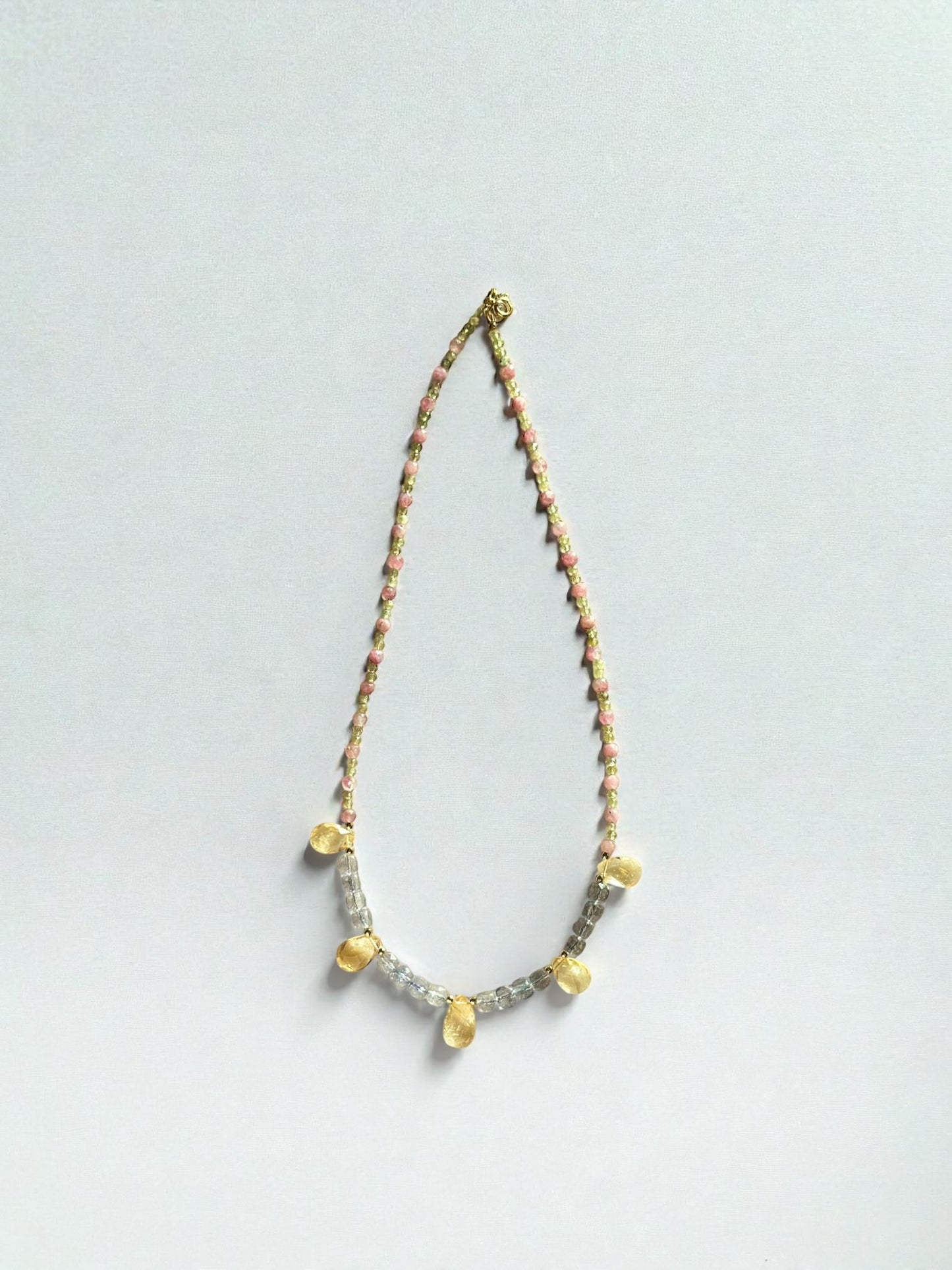 Collier Topaze, Citrine, Tourmaline & Apatite — Rayonnement personnel et expression alignée
