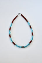 Collier Jaspe rouge & Turquoise