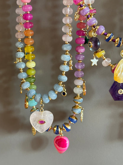Colliers en Jade multicolore + pendentifs — Harmonie intérieure & sagesse du cœur