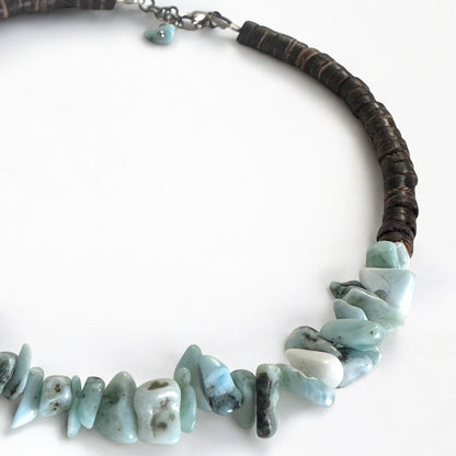 Collier Larimar en pépites