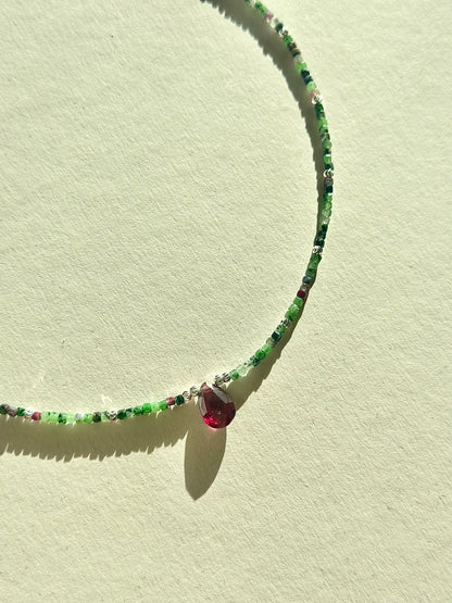 #163 Collier Rubis Zoïste & Grenat
