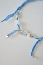 Collier Cristal de roche & Perle sur soie