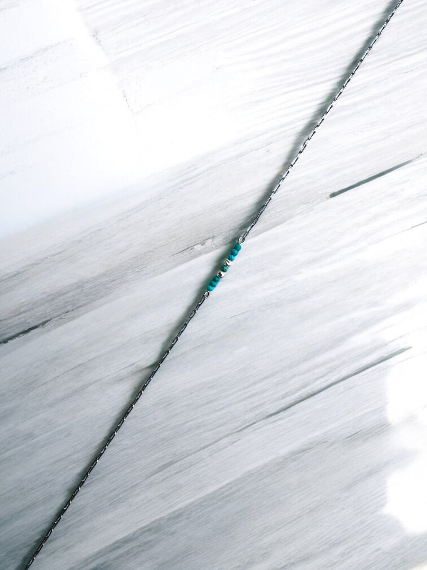 Collier Howlite sur Acier Inox