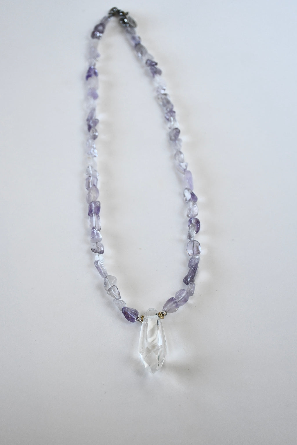 Collier Améthyste & Cristal de roche — La Clarté Intérieure