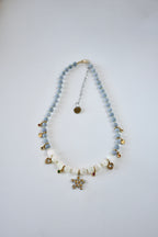 Collier Charms, Sélénite & Angelite   — Le souffle du ciel