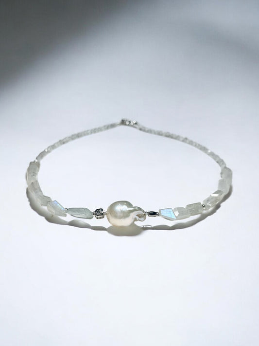 Collier Pierre de Lune & Perle d’eau douce