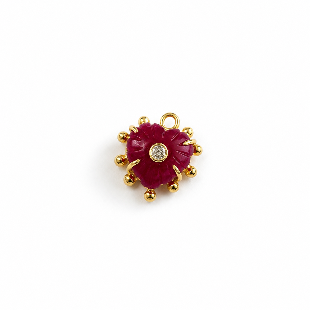 Pendentifs de gemmes plaqués or 18k