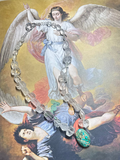 Collier Cristal de roche, Ametrine & Jaspe Impérial