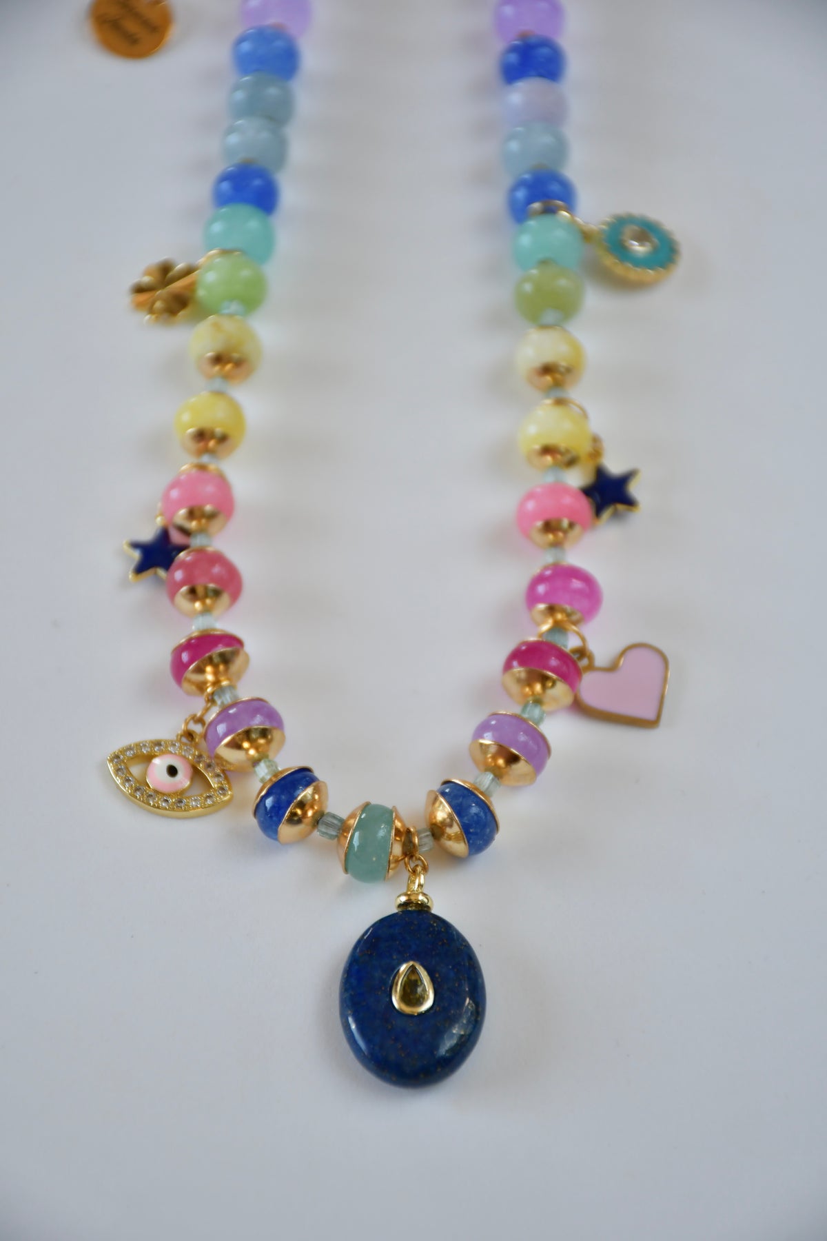 Colliers Charms, Lapis-Lazuli & Jade — La sagesse illuminée