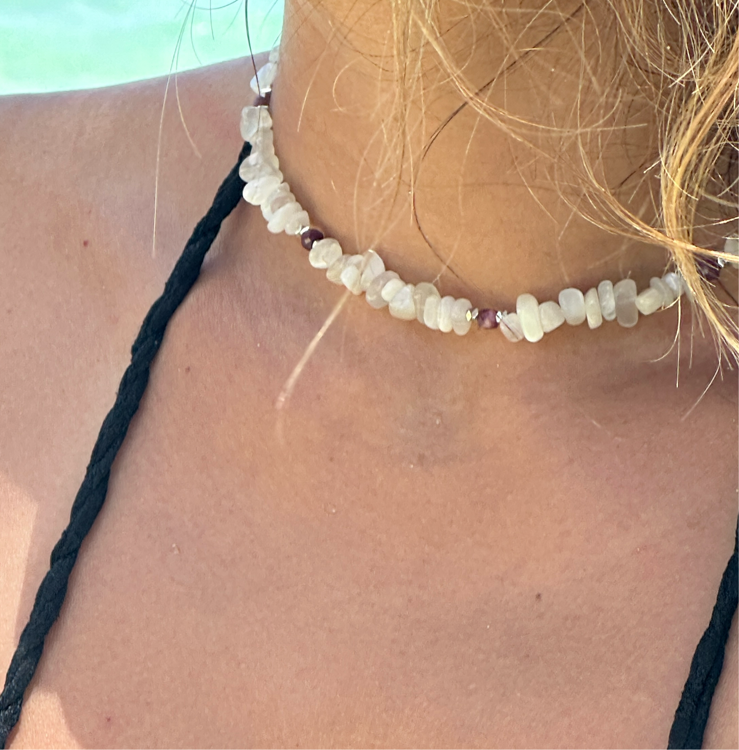 Collier Pierre de Lune et Tourmaline