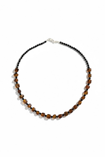 Collier Tourmaline noire & Ambre