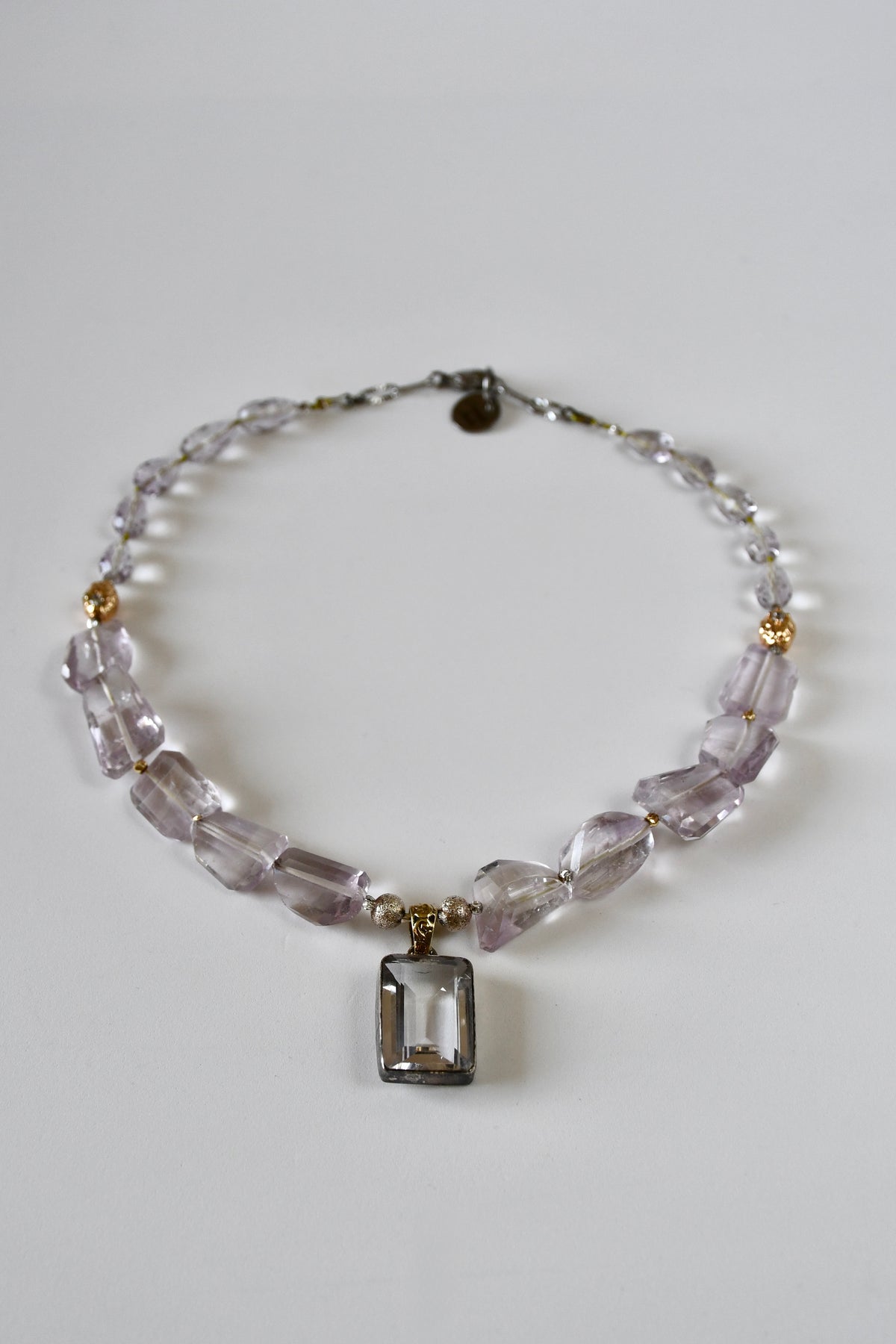 #133 Collana Ametista rosa traslucida