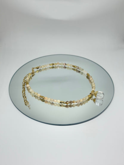 Collier harmonie – Pierre de lune Navajo et Cristal - Intuition douce et clarté vibrante