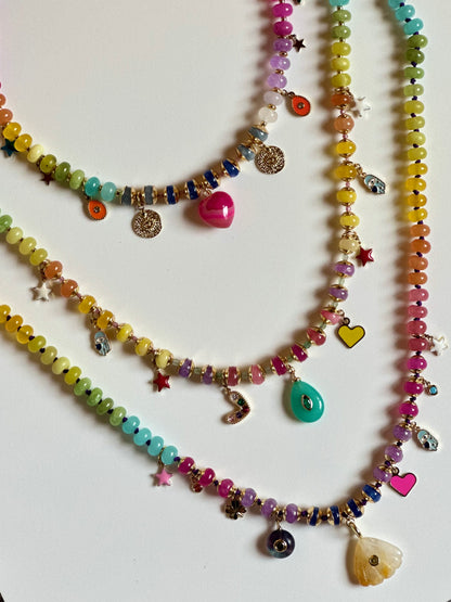 Colliers en Jade multicolore + pendentifs — Harmonie intérieure & sagesse du cœur