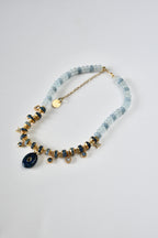 Collier Charms Jade & Lapis-lazuli
