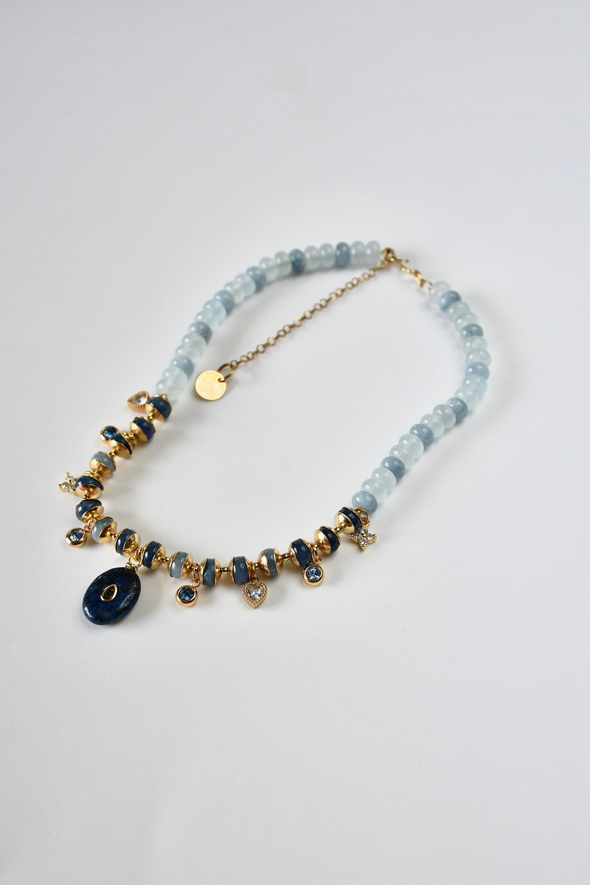 Collier Charms Jade & Lapis-lazuli