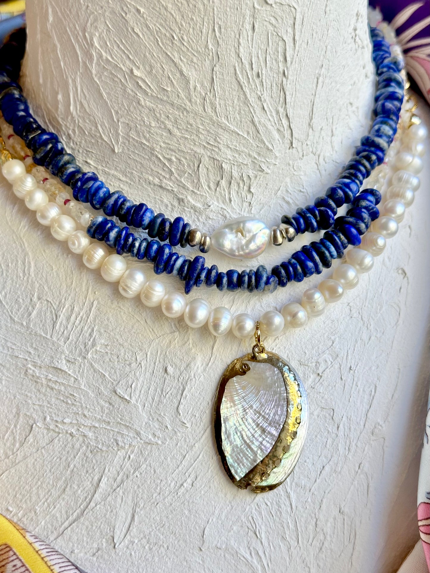 Collier Lapis Lazuli, Citrine & Quartz — Sagesse intérieure et clarté lumineuse