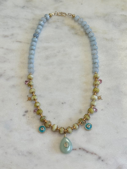 Collier Charms, Turquoise Jaune & Jade — L’ancrage de la sagesse