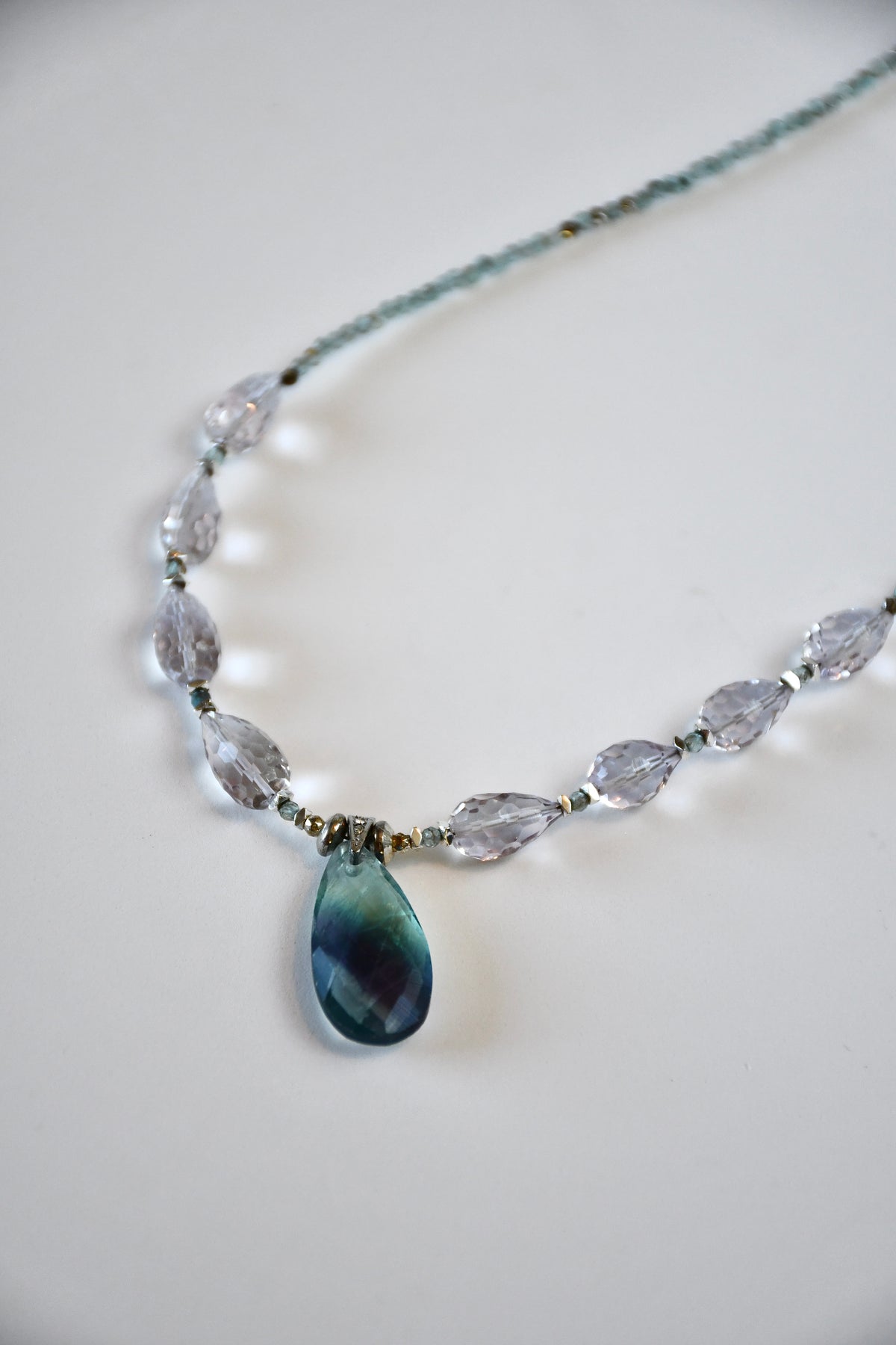 Collier Améthyste, Fluorite & Apatite