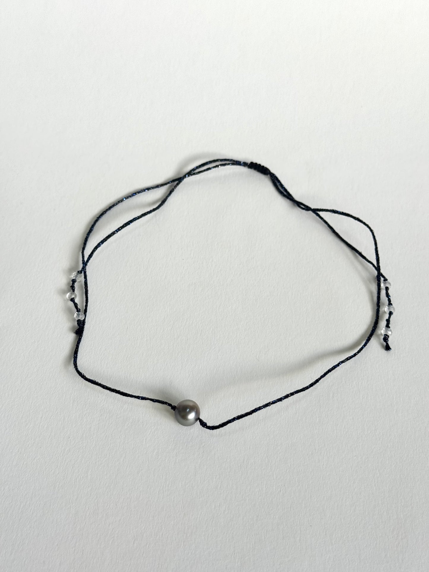 Collier perle de Tahiti sur soie