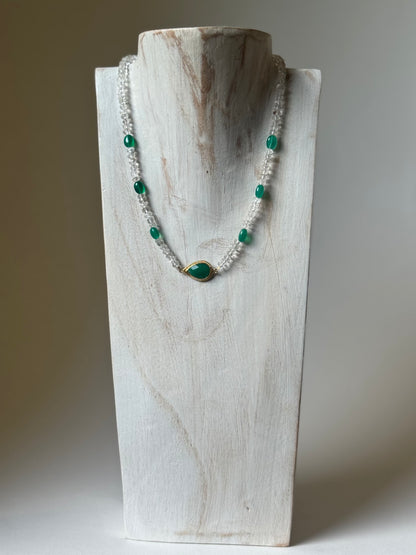 Collier Cristal de roche & Onyx