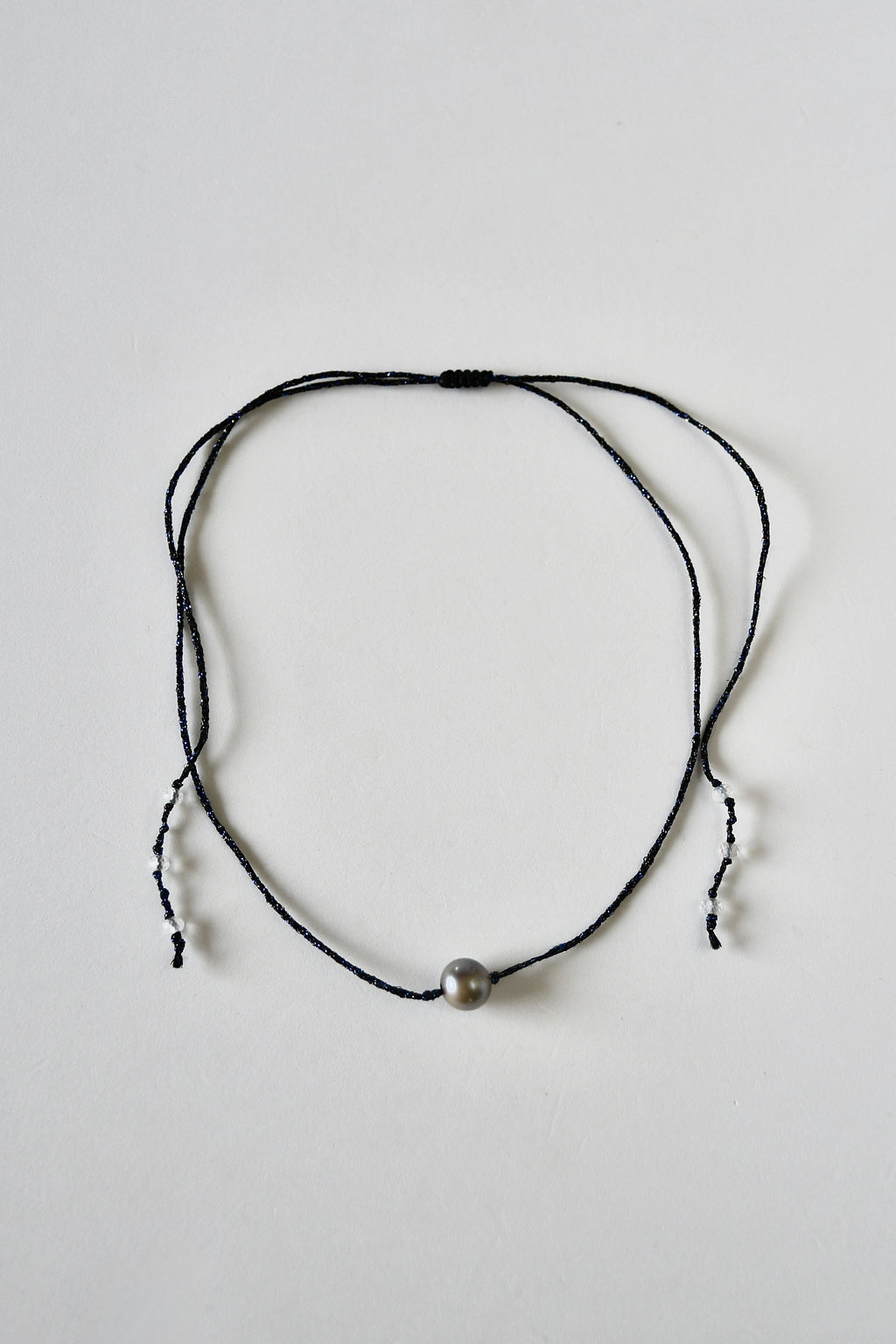 Collier perle de Tahiti sur soie