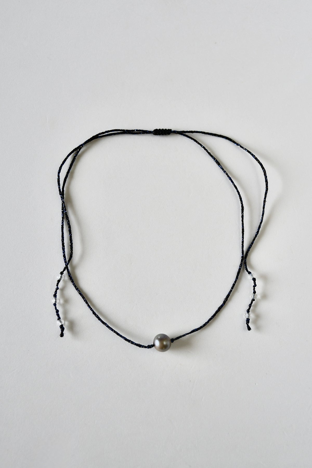 Collier perle de Tahiti sur soie