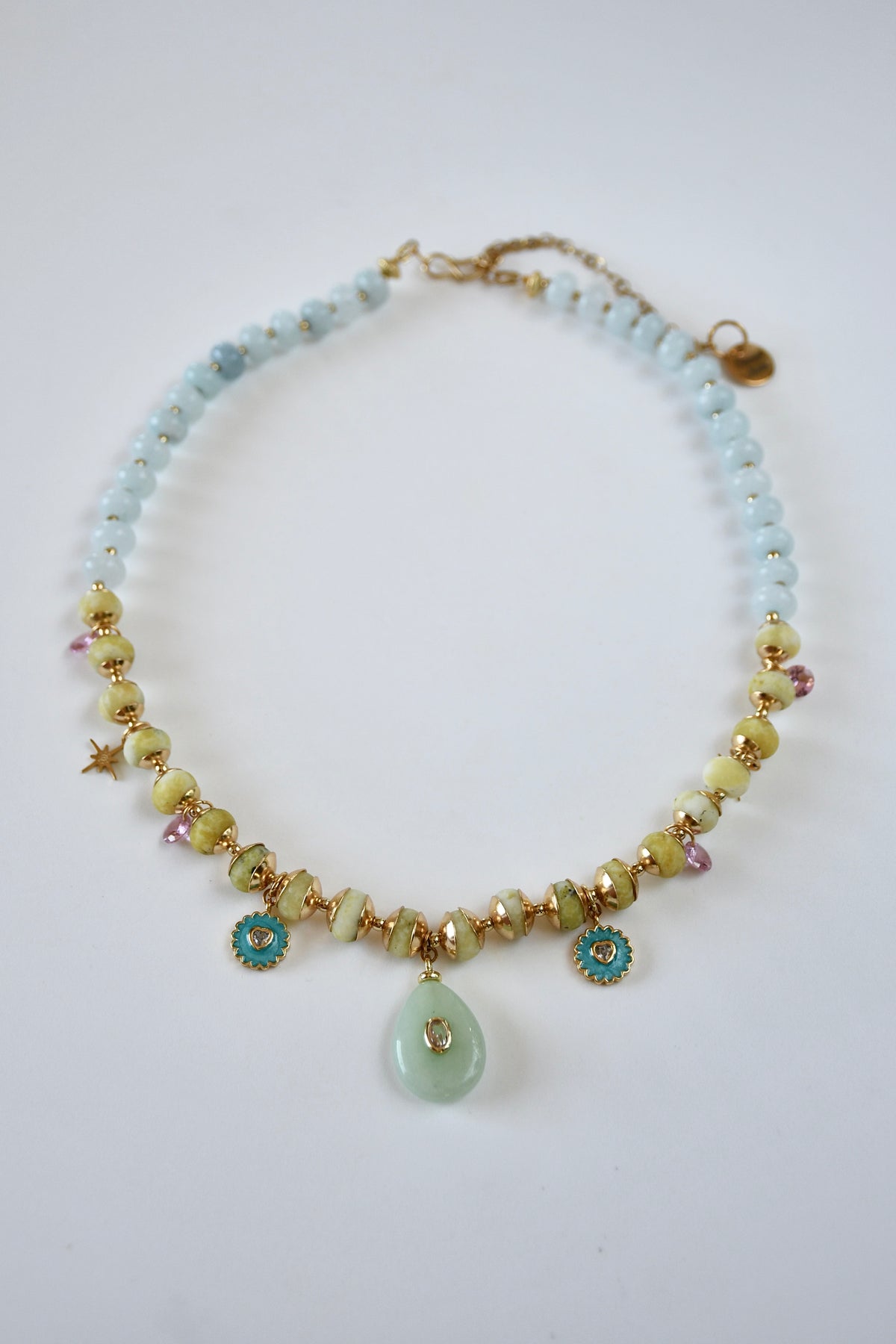 Collier Charms, Turquoise Jaune & Jade — L’ancrage de la sagesse