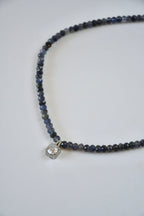 Collier Iolite & Zirconium — Vision intérieure et guidance intuitive