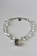 Collier iconique améthyste verte & Cristal de roche