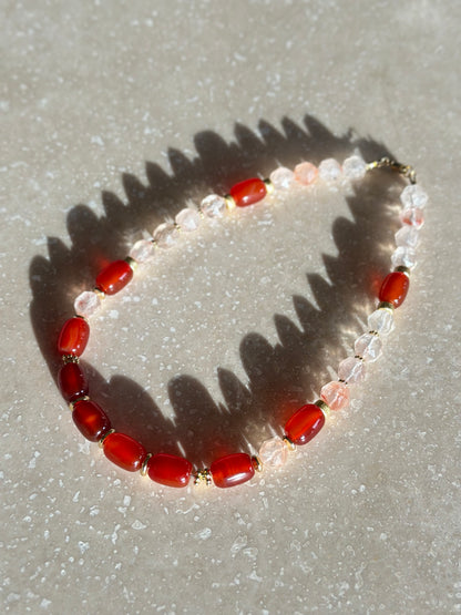 Collier Cristal & Cornaline