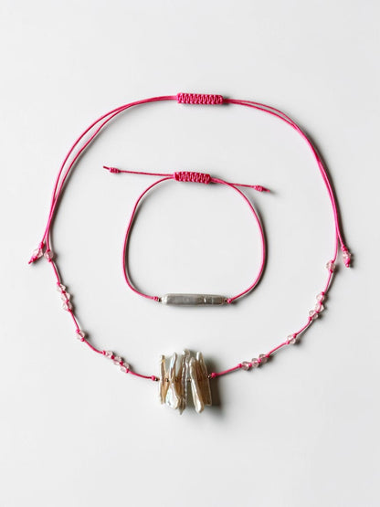 Ensemble Collier+Bracelet Perles d’eau douce