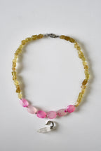 Collier Apatite jaune & Calcedoine — La douceur qui avance