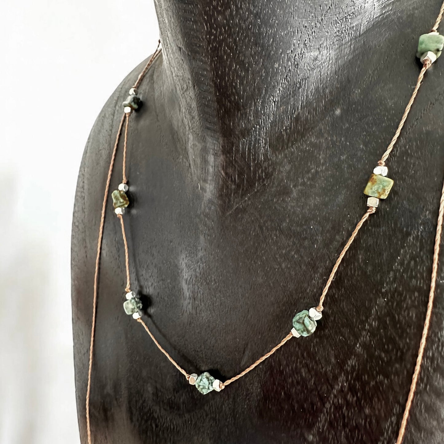 Collier ajustable Turquoise africaine