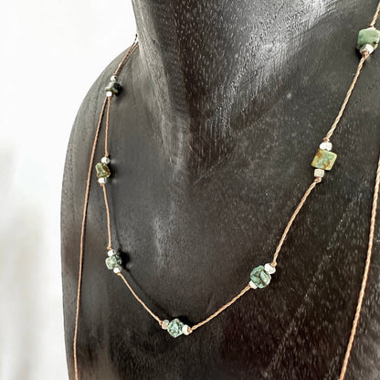 Collier ajustable Turquoise africaine