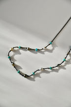 Collier Keishi & Turquoise sur soie
