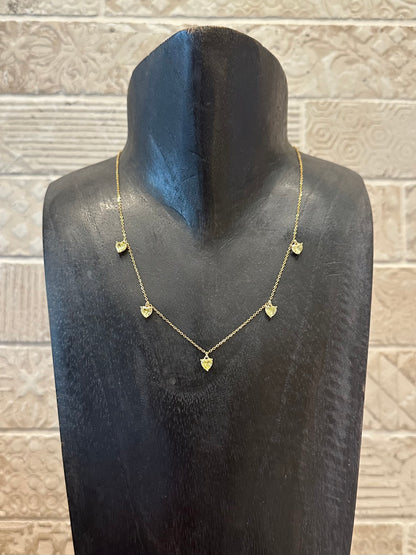 Collier breloques Zircon sur argent 925 or 18k