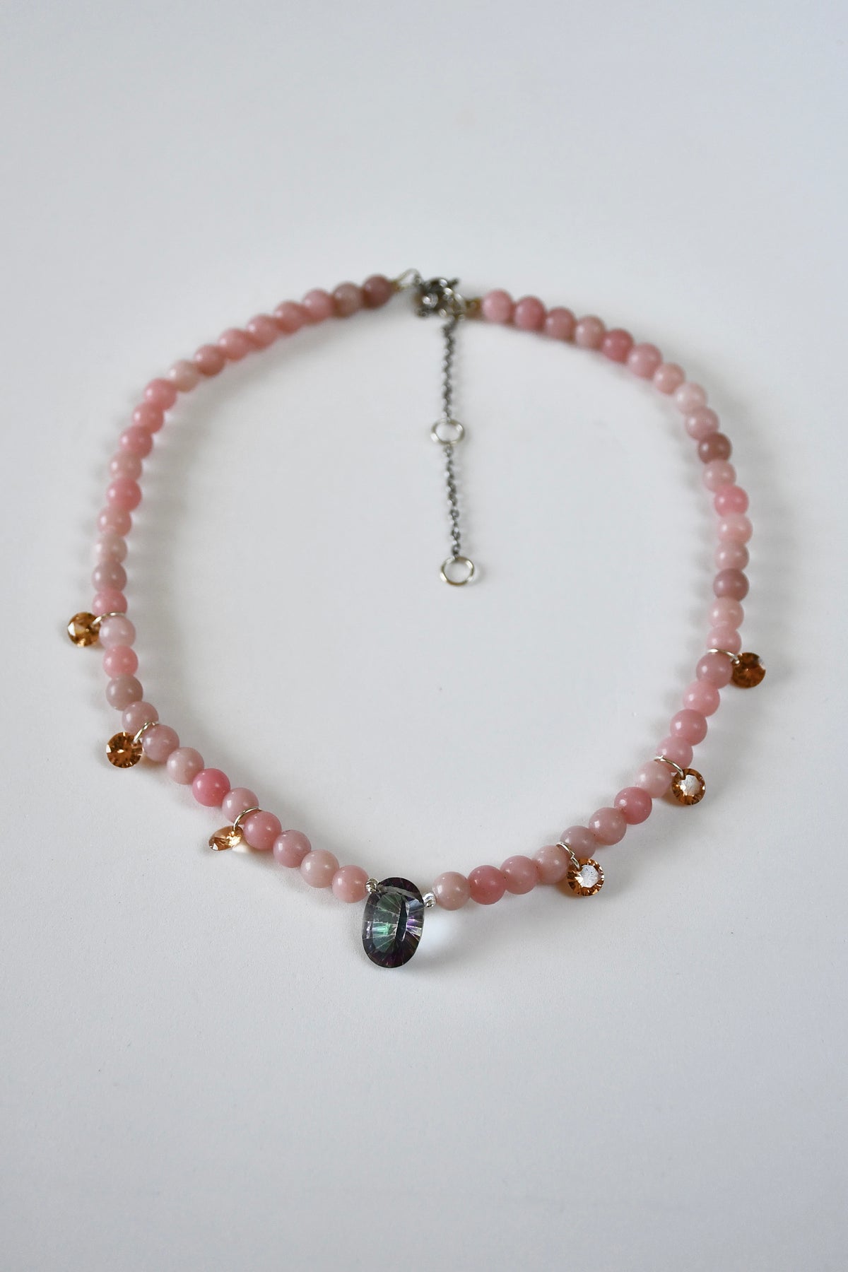 Collana Opale rosa & Cristallo — La tenerezza allo stato puro