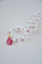 Collier Quartz Craquelé, Agate & MultiQuartz — Stabilité, Clarté & Harmonie
