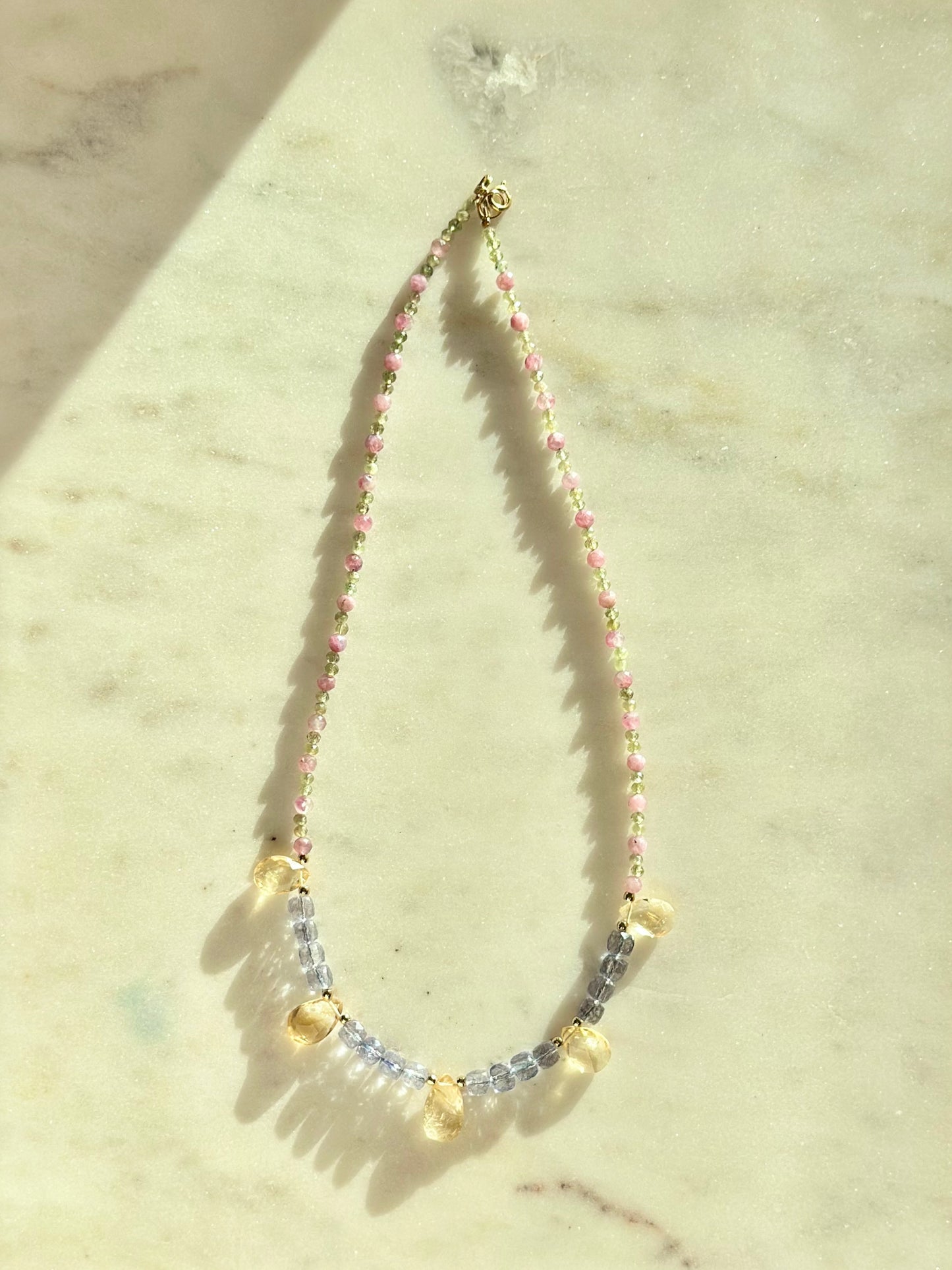 Collier Topaze, Citrine, Tourmaline & Apatite — Rayonnement personnel et expression alignée