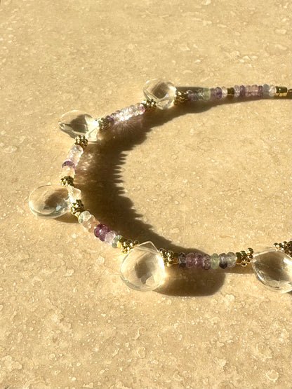 Collier Fluorite et Cristal de roche – Clarté et Harmonie