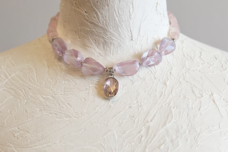 Collier Ametrine, Améthyste & Quartz rose