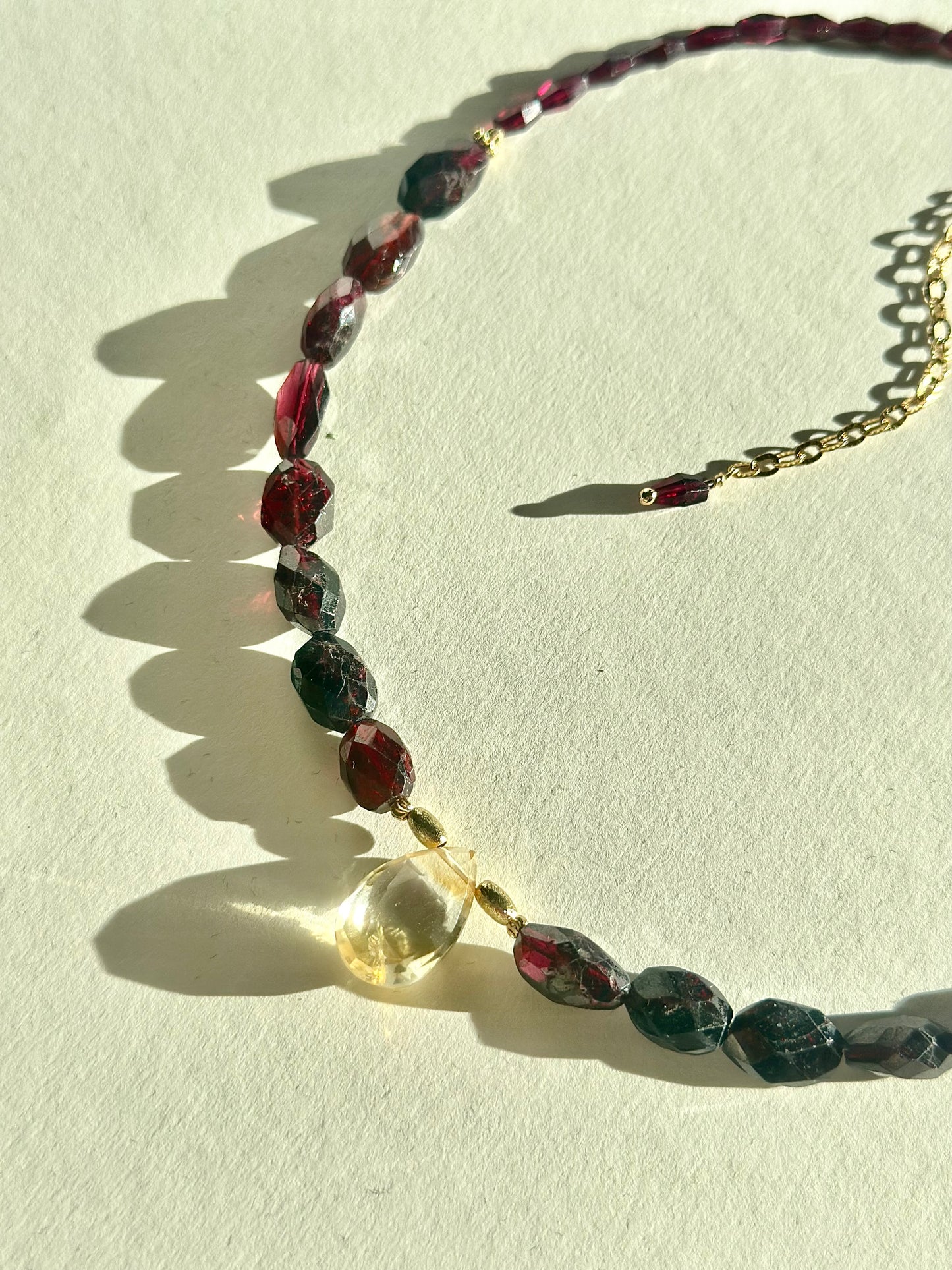 #165 Collier Grenat & Citrine