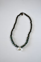 Collier perles d’eau douce, Cristal de roche & Pyrite