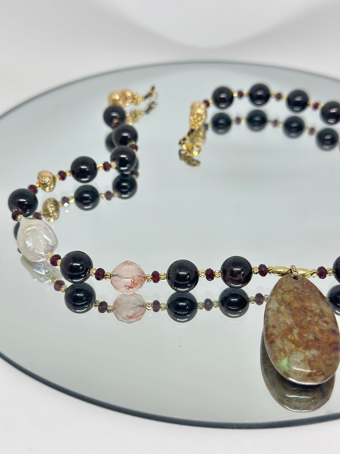 Collier Grenat & Chrysocolle