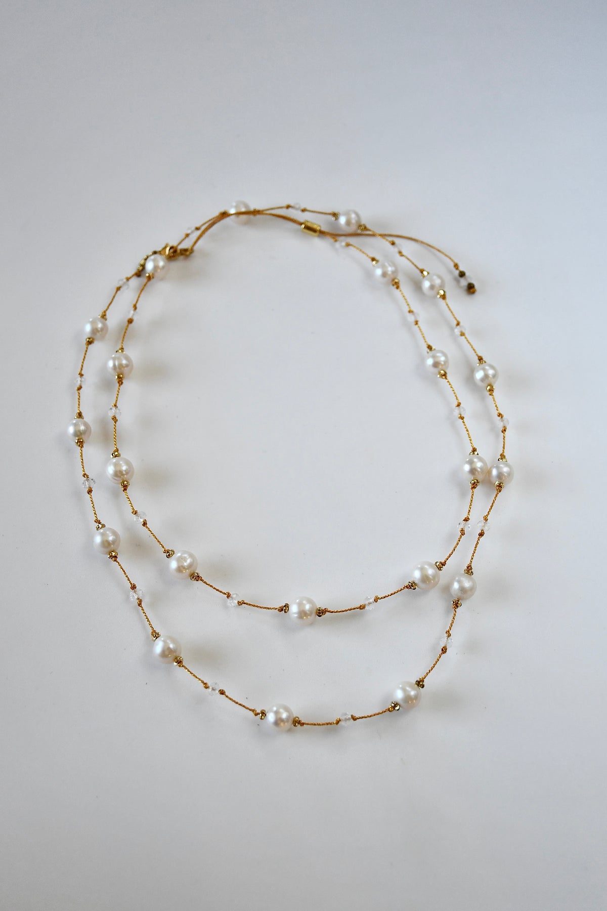 Collier “Cycle de lumière”, 21 perles d’eau douce