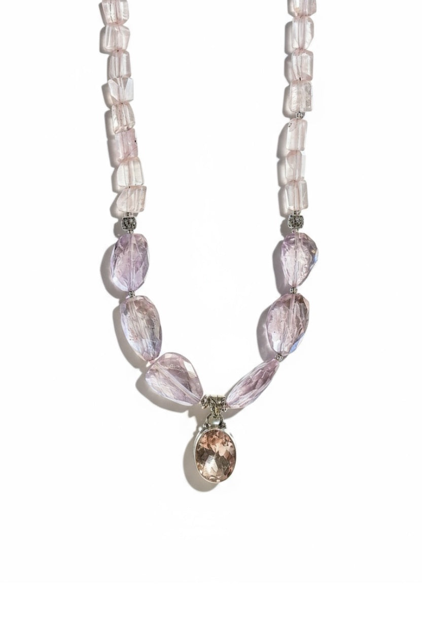 Collier Ametrine, Améthyste & Quartz rose