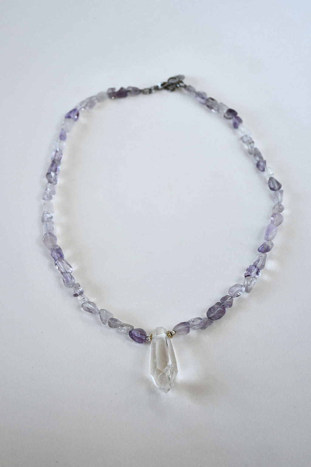 Collier Améthyste & Cristal de roche — La Clarté Intérieure