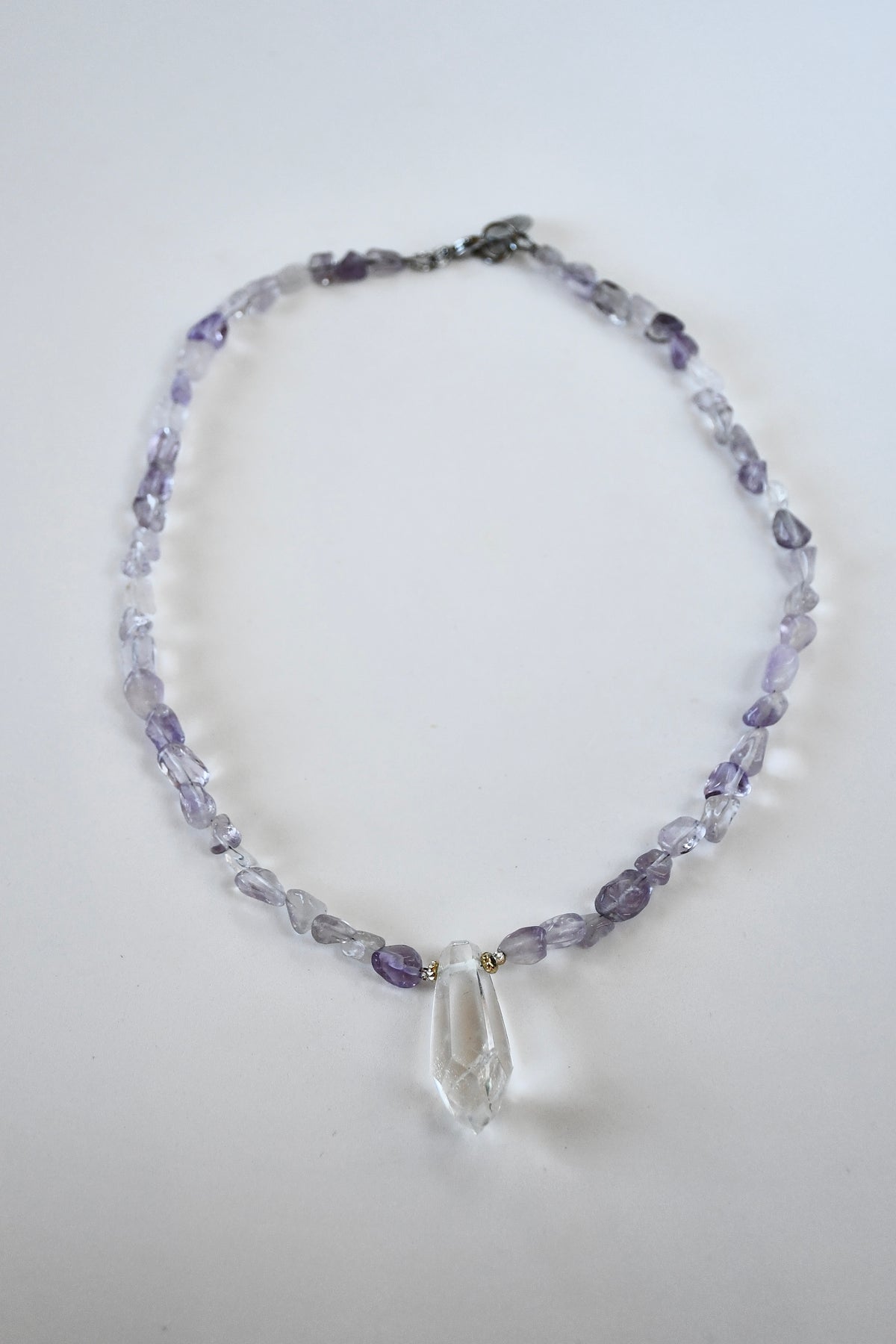 Collier Améthyste & Cristal de roche — La Clarté Intérieure