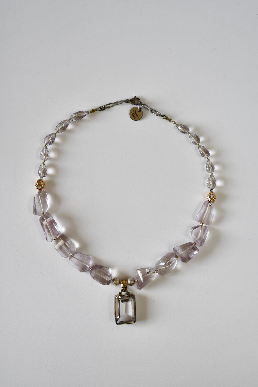 #133 Collana Ametista rosa traslucida